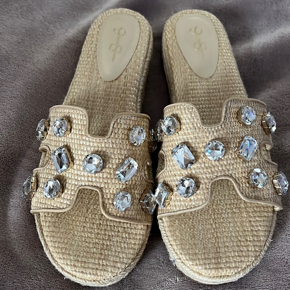 Jessica Simpson Danalea Raffia Slide with Bling - Picture 1 of 3